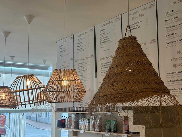 18x rotan/boho hanglampen - afbeelding 6 van  16