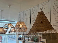 18x rotan/boho hanglampen - afbeelding 6 van  16