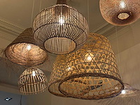 18x rotan/boho hanglampen - afbeelding 7 van  16