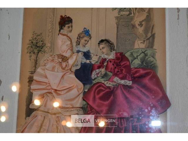 19 eeuwse franse mode print la mode illustree - afbeelding 2 van  3