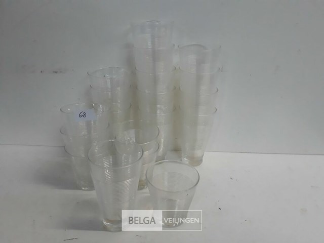 19 x drinkglas 2 assorti met siliconen ribbel - afbeelding 1 van  3