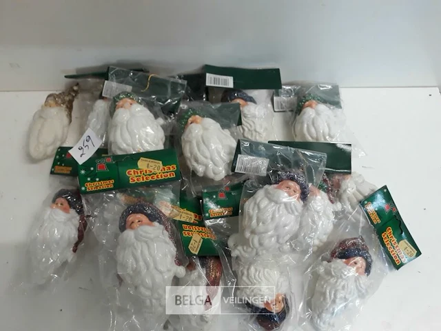 19 x kerstmanhoofd pvc 11 cm - afbeelding 1 van  3
