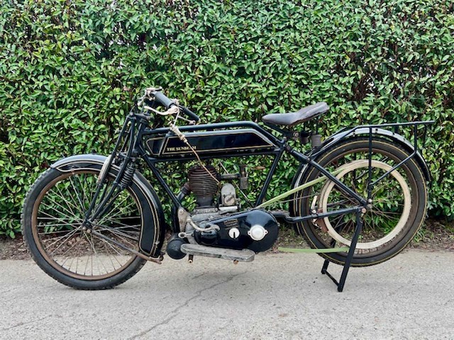 1918 sunbeam 4hp oldtimer motorfiets - afbeelding 17 van  17