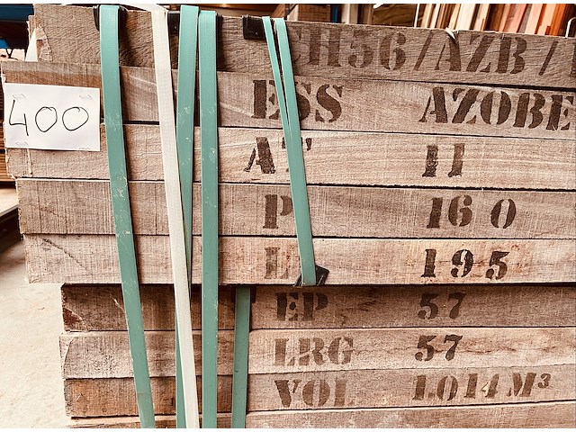 19,2 m² azobe gezaagd en gepunt - afbeelding 2 van  5