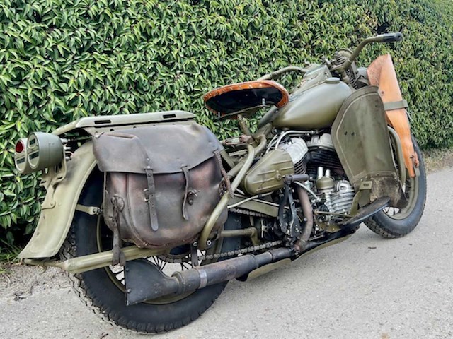 1945 harley-davidson wla v-twin zijklepper oldtimer motorfiets - afbeelding 8 van  11