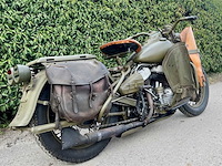 1945 harley-davidson wla v-twin zijklepper oldtimer motorfiets - afbeelding 8 van  11