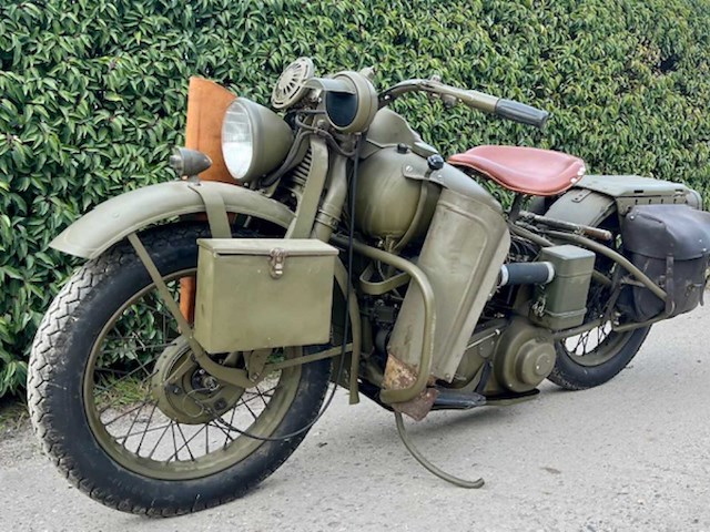 1945 harley-davidson wla v-twin zijklepper oldtimer motorfiets - afbeelding 9 van  11