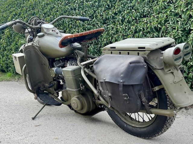 1945 harley-davidson wla v-twin zijklepper oldtimer motorfiets - afbeelding 10 van  11