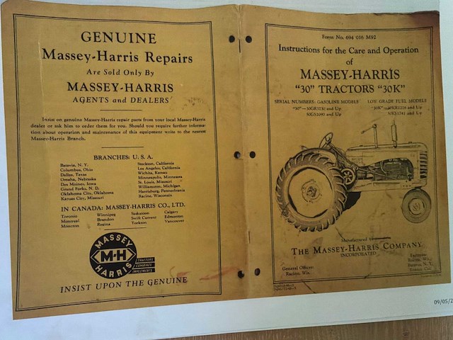 1947 massey harris 30 2wd landbouwtractor - afbeelding 23 van  23