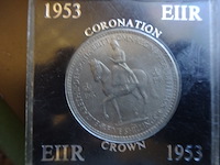 1953 coronation medaille five shillings - afbeelding 1 van  2