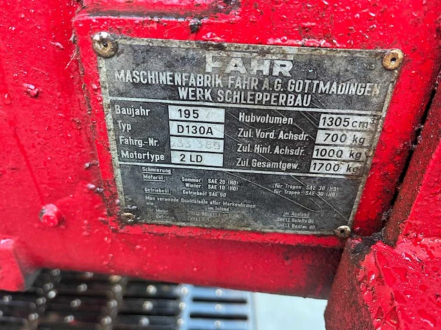 1957 fahr d130a fahr d130a – 1957 – volledig gerestaureerd – voorlopertractor - afbeelding 7 van  7