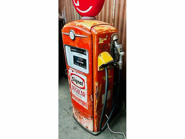 1958 american signal gasoline benzinepomp met originele patina - afbeelding 7 van  7