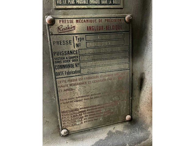 1962 raskin 6in mechanische pers - afbeelding 9 van  9