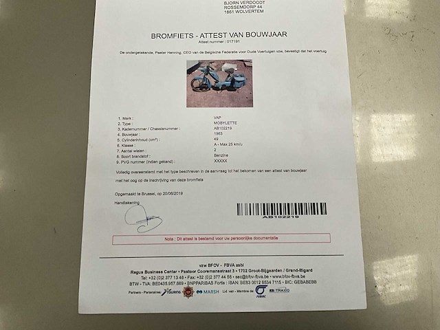 1963 vap mobylette - oldtimer motorfiets - afbeelding 5 van  6