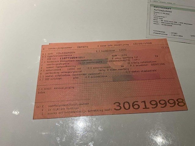 1968 volkswagen beetle oldtimer - afbeelding 13 van  21