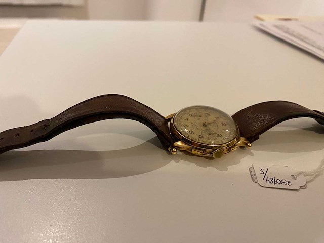 1970 javil swiss chronograph 18k gouden chronograaf polshorloge (750 duizendsten) - afbeelding 4 van  5