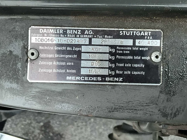 1970 mercedes-benz 280s - oldtimer (uizonderlijke goeie staat) - afbeelding 20 van  49