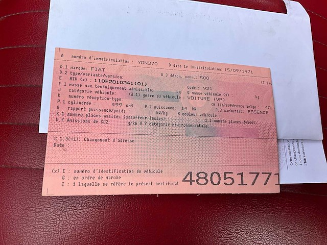 1971 - fiat 500 - oldtimer - afbeelding 24 van  37