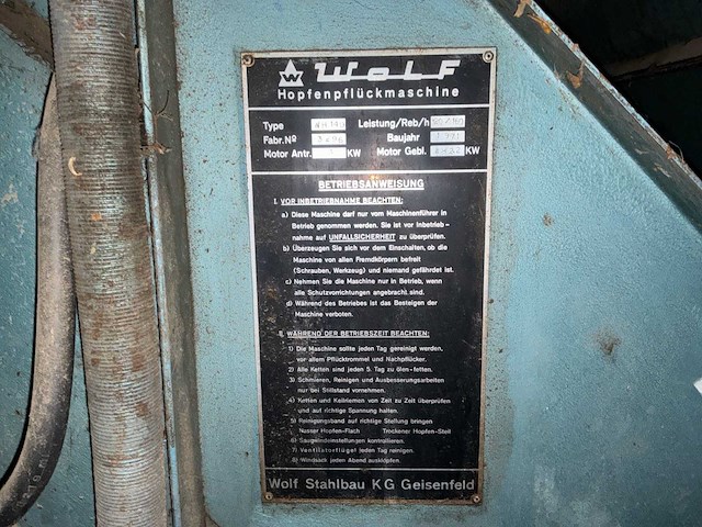 1971 wolf wh 140 gewassorterings- en verwerkingsmachine - hopplukker - afbeelding 8 van  12