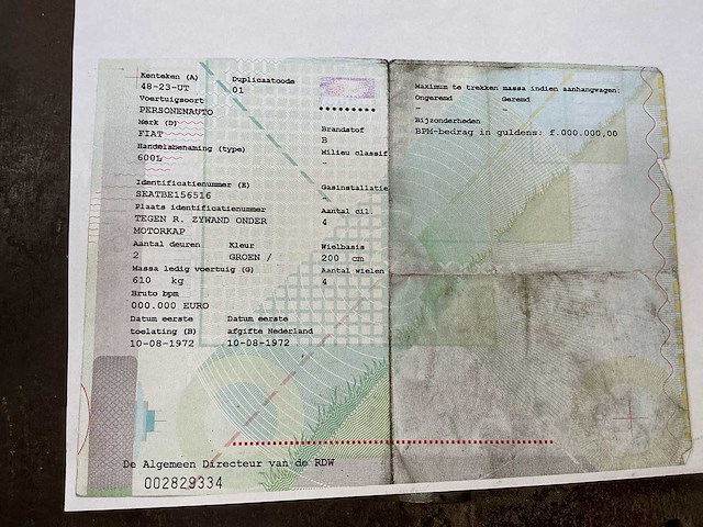 1972 - fiat 600l oldtimer - afbeelding 30 van  38