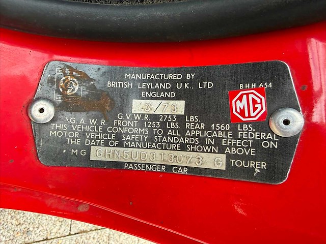 1973 mg b b oldtimer - afbeelding 7 van  17