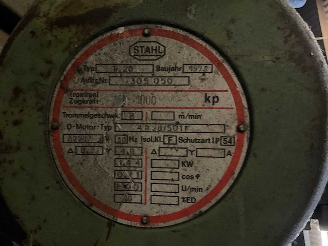 1973 stahl p20 elektrische kettingtakel - afbeelding 6 van  6