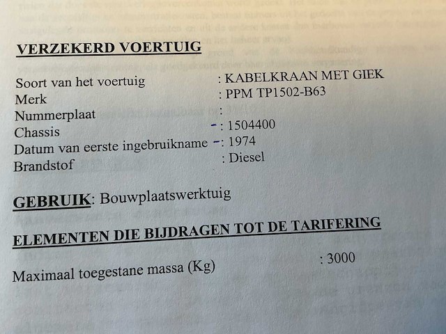 1974 ppm tp1502-b63 kabelkraan met giek overige hijs- en heftechniek - afbeelding 12 van  23