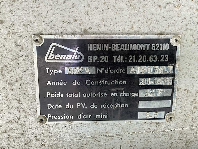 1976 benalu 382a semitrailer - afbeelding 10 van  34