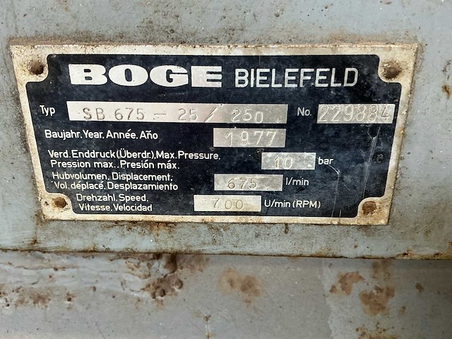 1977 boge 675-25/250 luchtcompressor - afbeelding 9 van  9