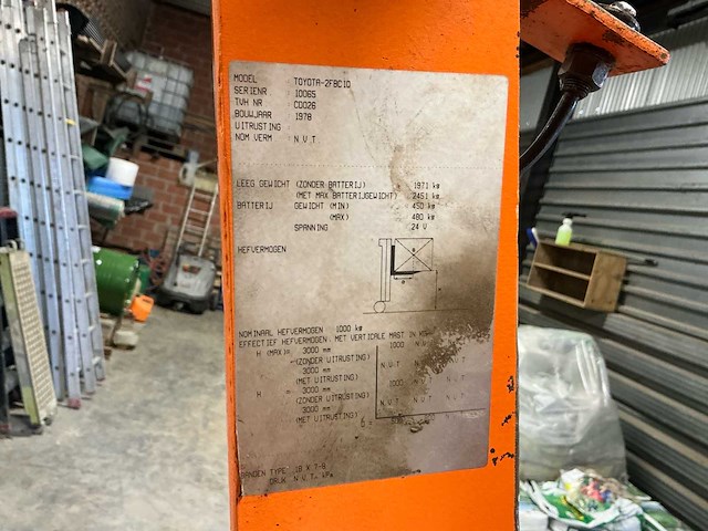 1978 toyota 2fbc10 vorkheftruck - afbeelding 11 van  12
