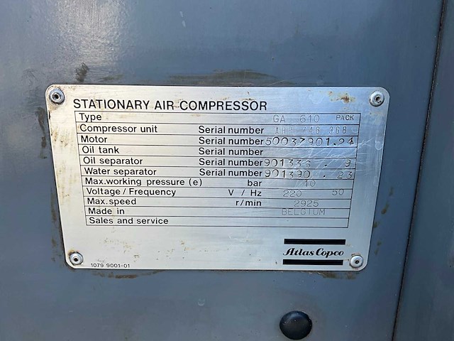 1979 atlas copco ga 610 schroefcompressor - afbeelding 12 van  19