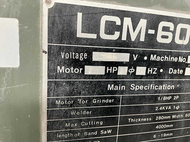 1979 leten lcm-600 verticale bandzaagmachine - afbeelding 7 van  9