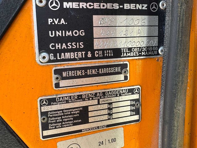 1979 mercedes-benz unimog 424 - 4x4 - afbeelding 16 van  23