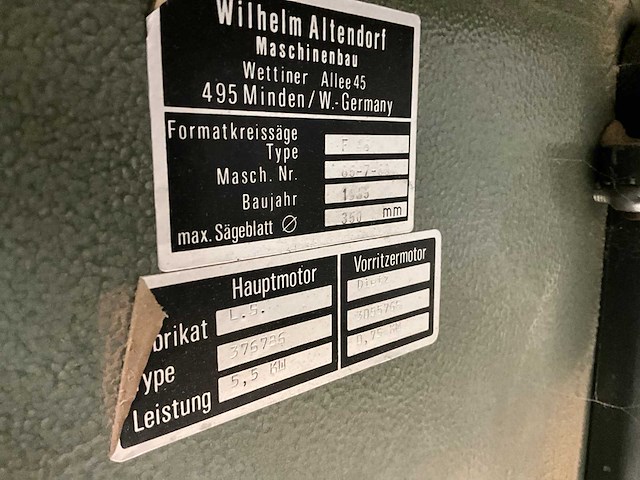 1985 altendorf f-45 paneelzaag - afbeelding 8 van  8