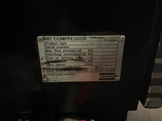 1985 atlas copco ga 115 schroefcompressor - afbeelding 11 van  11