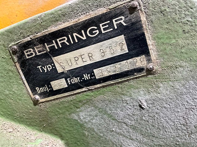 1985 behringer super 352 metaalzaagmachine - afbeelding 2 van  6