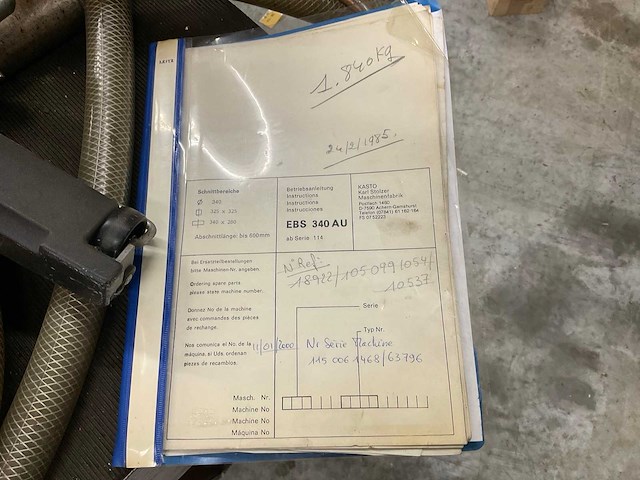 1985 kasto ebs 340 au beugelzaagmachine - afbeelding 8 van  8