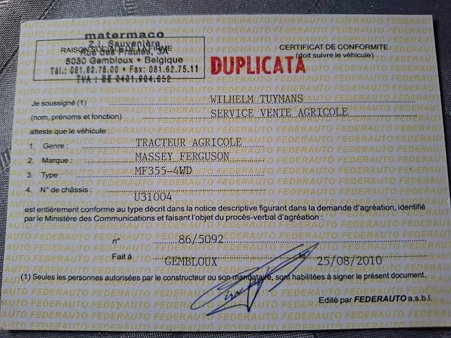 1986 massey-ferguson 355 4wd landbouwtractor - afbeelding 30 van  30