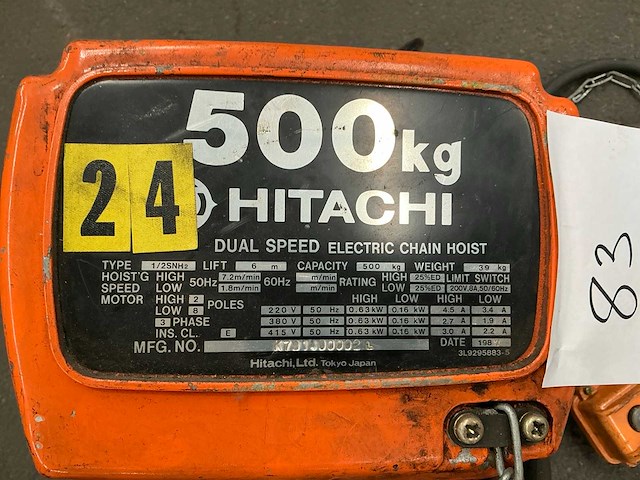 1987 hitachi 1/2snh2 kettingtakel - afbeelding 2 van  3