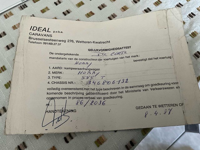 1987 hobby 555 t - caravan - afbeelding 32 van  42