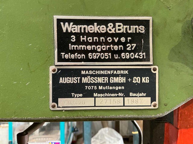 1987 mössner sm/420 lintzaagmachine - afbeelding 6 van  7