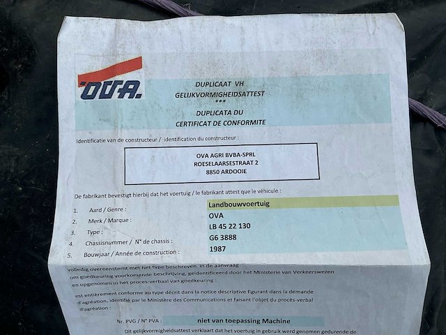 1987 ova hooglosser silagewagen hooglosser - afbeelding 7 van  15