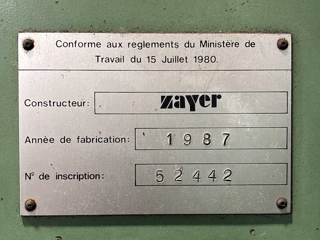 1987 zayer 4000 bf3 cnc bedfreesmachine - afbeelding 6 van  6