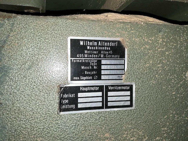 1988 altendorf f90 paneelzaag - afbeelding 2 van  10