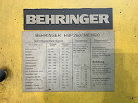 1988 behringer hbp 340n metalen horizontale bandzaagmachine - afbeelding 5 van  13