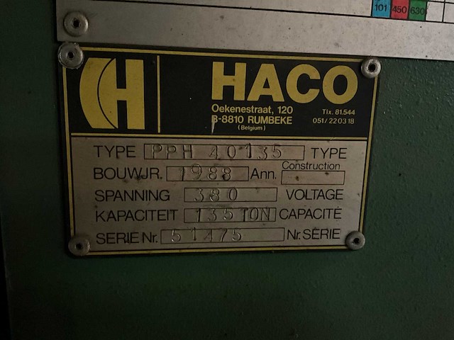 1988 haco pph 40135 kantbank - afbeelding 9 van  17