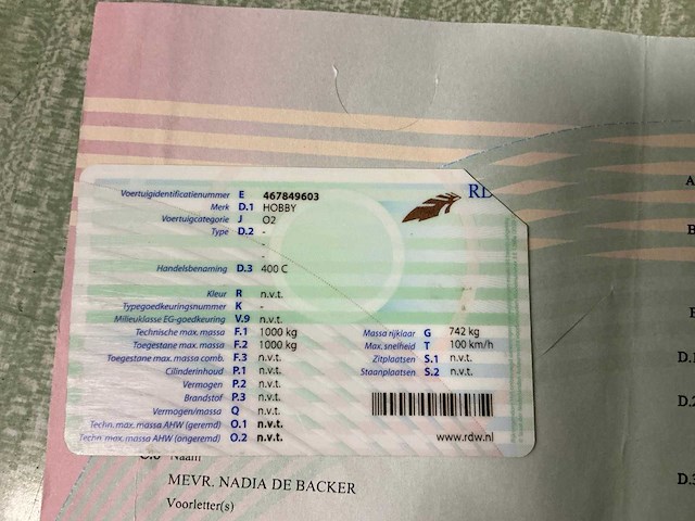 1988 hobby 400 c caravan - afbeelding 20 van  28