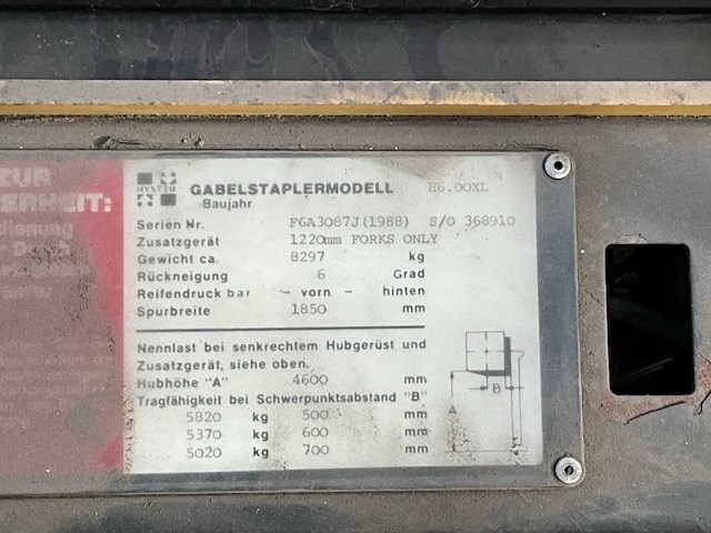 1988 hyster h6.00xl vorkheftruck - afbeelding 4 van  30