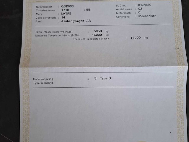 1988 latre a16/81 aanhangwagen - afbeelding 25 van  30