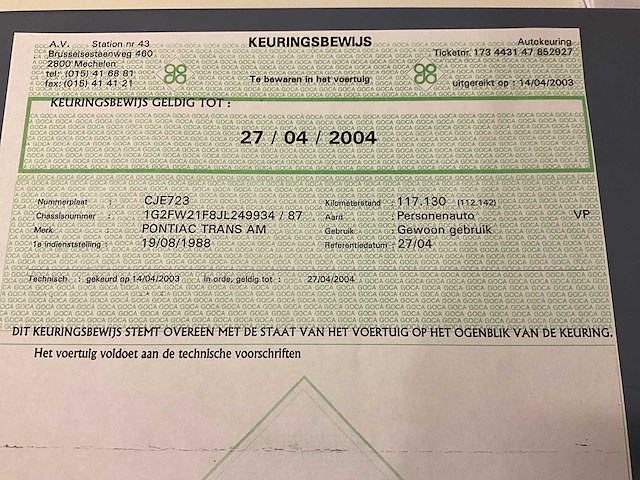 1988 pontiac trans am gta - 5.0 v8 – origineel belgische wagen - afbeelding 59 van  61